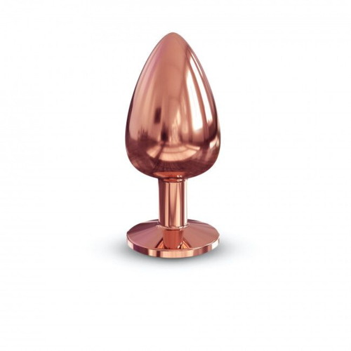 Анальна пробка металева золотиста з чорним кристалом dorcel розмір L - 2