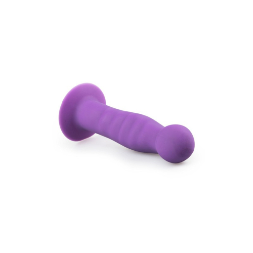 Фалоімітатор ребристий на присосці силіконовий фіолетовий Easytoys - 3