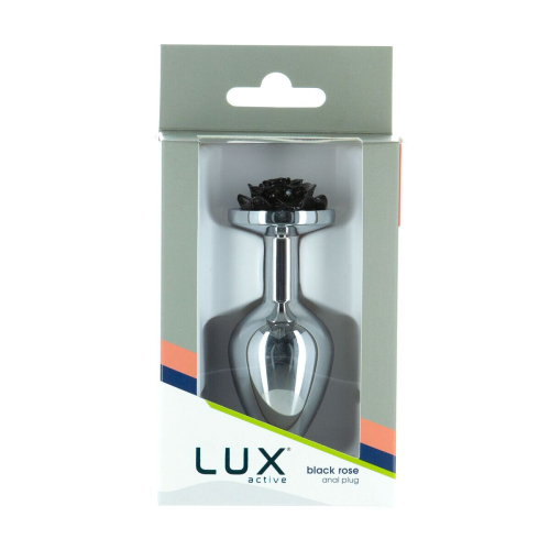 Металлическая анальная пробка Lux Active Rose Anal Plug черная - 5