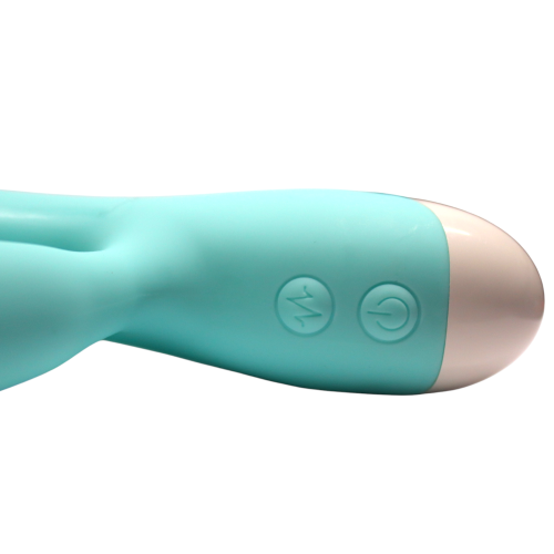 Вібратор кролик вагінальний та з відростком для клітора блакитний Blue massager - 3