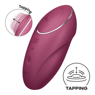 Кліторальний стимулятор червоного кольору Satisfyer Tap &amp;amp; Climax 1