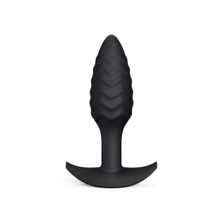 Анальная пробка рельефная силиконовая черного цвета Dorcel 