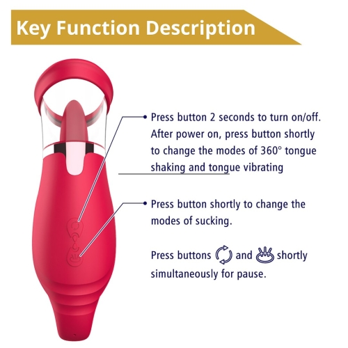 Вакуумный стимулятор з язычком Erospace Licking Tongue Suction Vibrator Sweet Play A18 - 11
