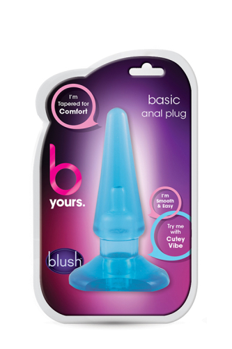Анальний плаг конусний блакитного кольору B yours BASIC ANAL PLUG BLUE - 2
