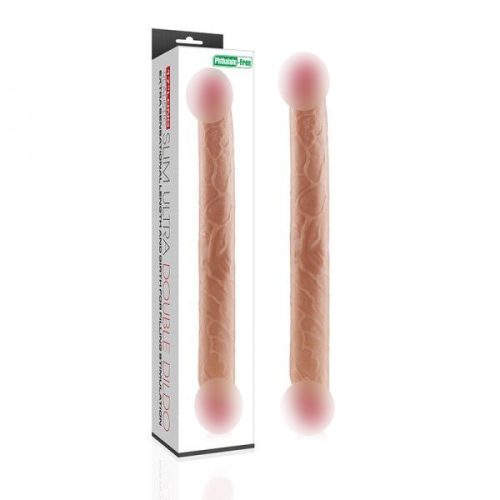 Двусторонний реалистичный фаллоимитатор телесного цвета Lovetoy King Size - 1
