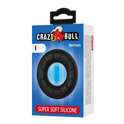 Ерекційне кільце на член у формі шини силіконове чорне LYBAILE Crazy Bull Bertram - 8