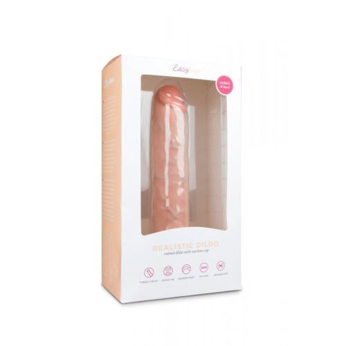 Фаллоимитатор реалстичный на присоске бежевый EasyToys Realistic Dildo 28,5 см - 4