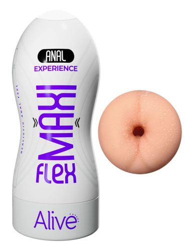 Мастурбатор в колбе Анус телесного цвета Alive Maxi Flex - 1