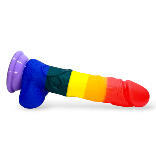 Яскравий фалоімітатор на присосці кольоровий Cottelli Collection Festive penis - 3