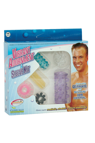 Набори ерекційних кілець та насадок на член різного кольору VIBRANT ADORNMENT &amp;amp; SLEEVE KIT - 2