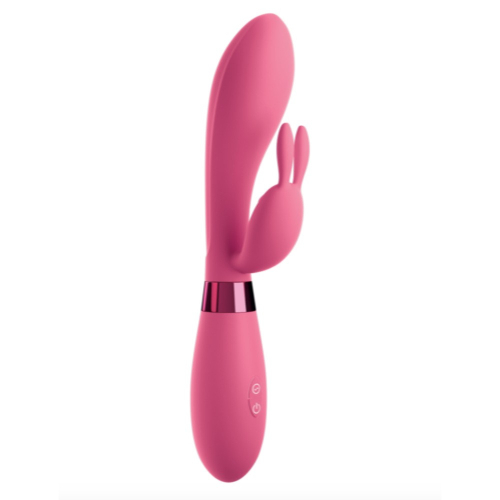 Вибратор с отростком для клитора розового цвета Pipedream OMG Selfie Silicone Vibrator - 1
