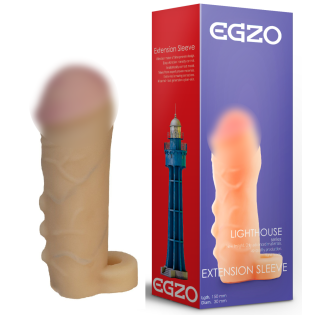 Удлиняющая насадка на пенес из киберкожи закрытая EGZO телесный