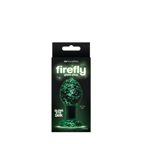 Анальна скляна пробка прозорого кольору що світиться NS Novelties Firefly glass plug small - 2