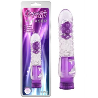 Вібратор гелевий з пухирцями фіолетового кольору Chisa Crystal Jelly