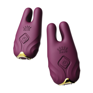 Бездротові вібруючі затискачі для сосків ZALO Nave Vibrating Nipple Clamps фіолетовий