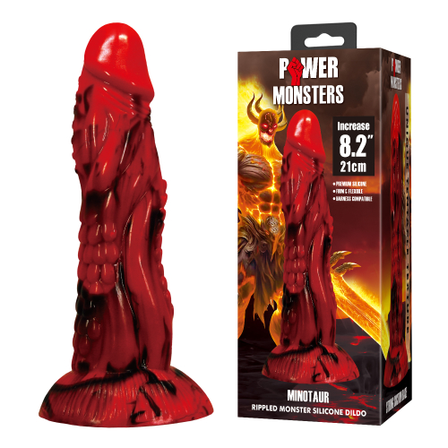 Фаллоимитатор силиконовый на присоске красный Baile Power Monsters Minotaur - 2