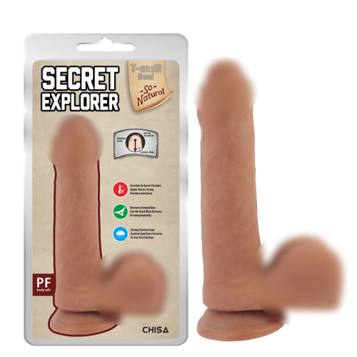 Фалоімітатор реалістичний на присосці бежевого кольору Chisa Secret Explorer - 1